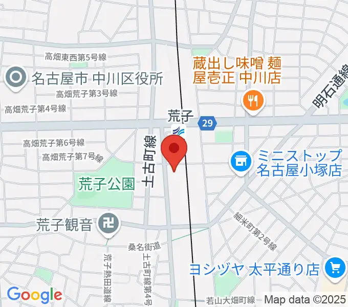 中川文化小劇場の地図