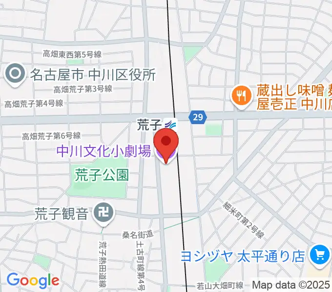 中川文化小劇場の地図