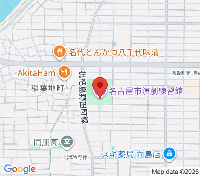 演劇練習館 アクテノンの地図