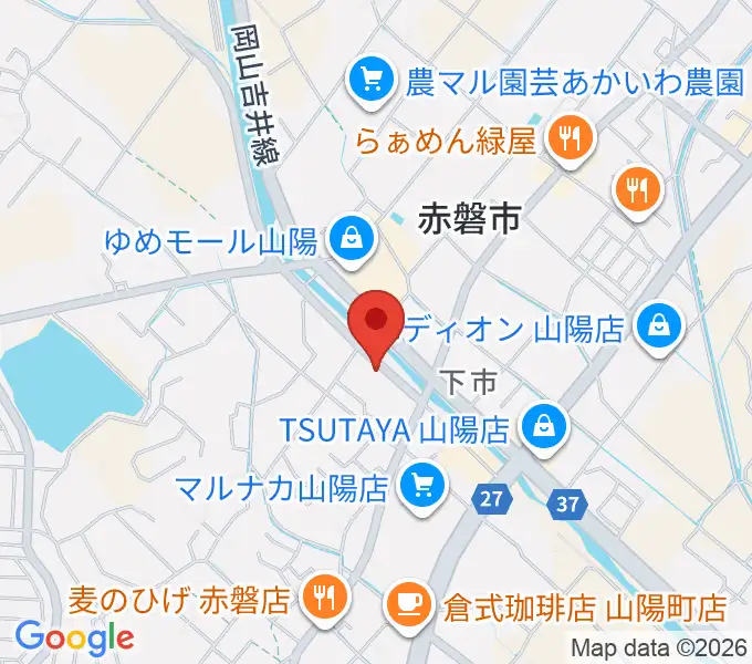 山陽こだま楽器 赤磐本店の地図