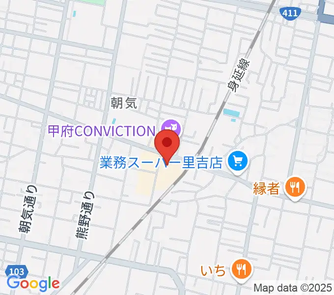内藤楽器 甲府東センターの地図