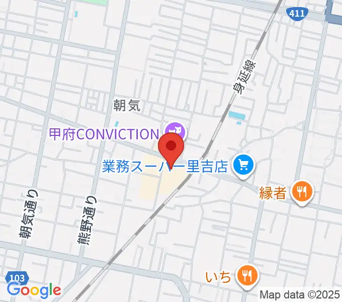 内藤楽器 甲府東センターの地図