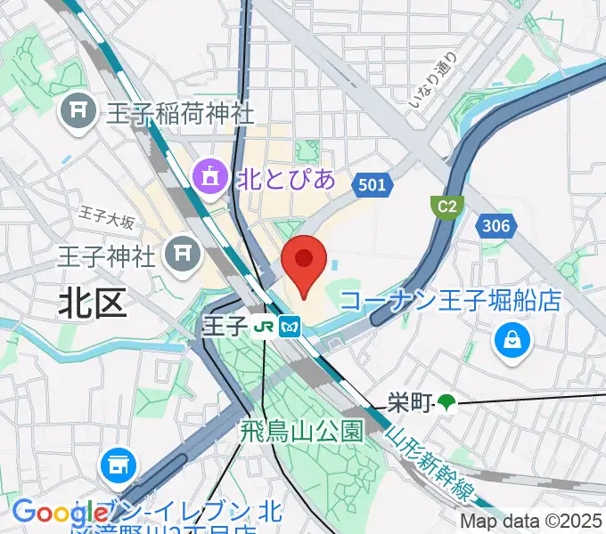 エークラスミュージック 王子センターの地図