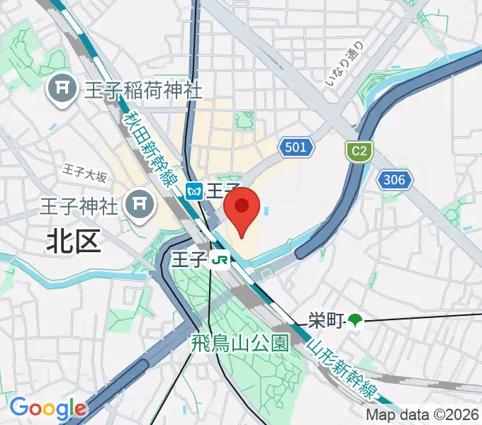 エークラスミュージック 王子センターの地図