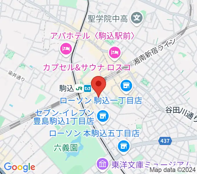 エークラスミュージック 駒込センターの地図