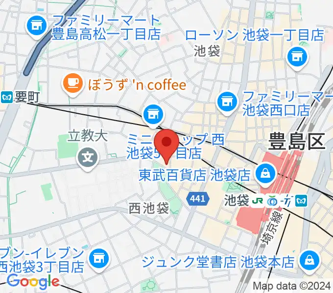 池袋西口GEKIBAの地図