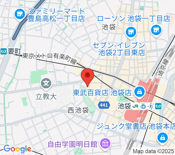 池袋西口GEKIBAの地図
