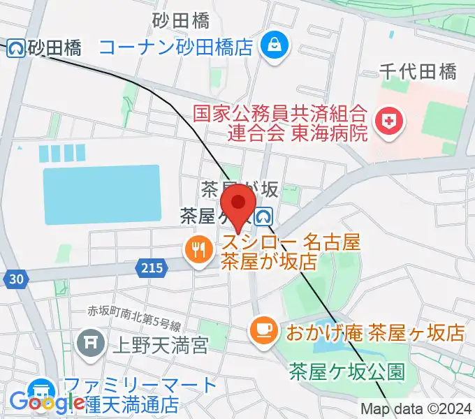 親和楽器 グランドピアノ練習室の地図