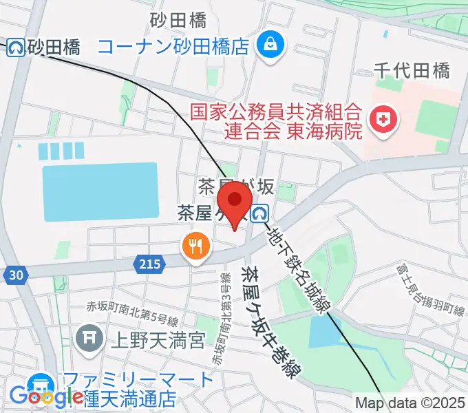 親和楽器 グランドピアノ練習室の地図
