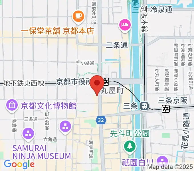 ボーカル教室エルティ河原町三条校の地図