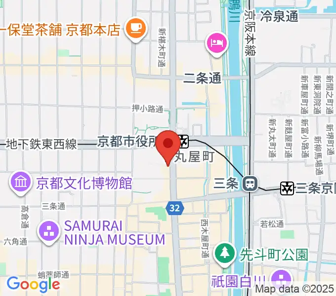 ボーカル教室エルティ河原町三条校の地図