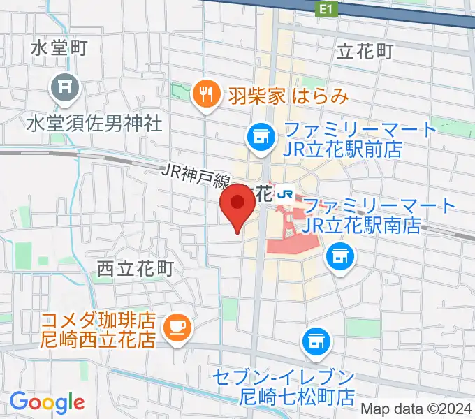 尾崎タカオギター教室の地図