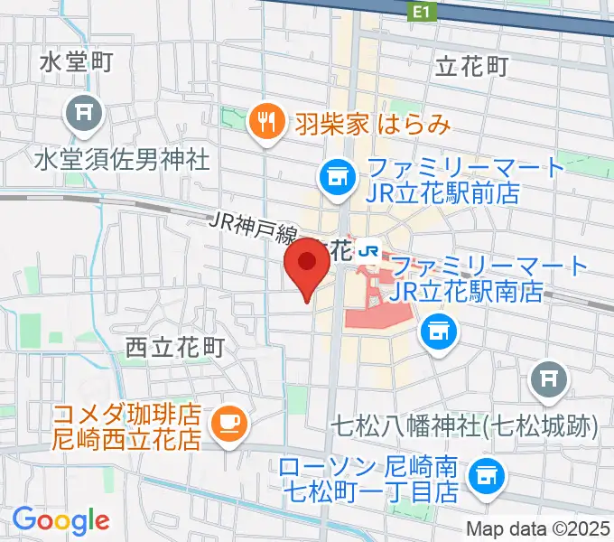 尾崎タカオギター教室の地図