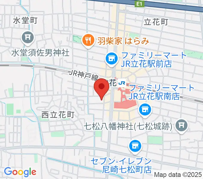 尾崎タカオギター教室の地図