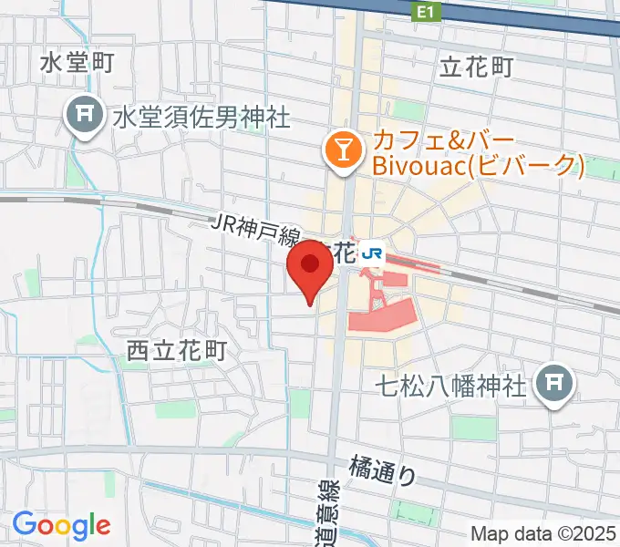 尾崎タカオギター教室の地図