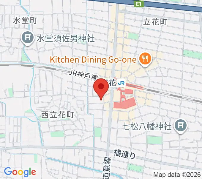 尾崎タカオギター教室の地図