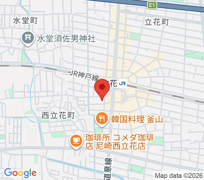 尾崎タカオギター教室の地図