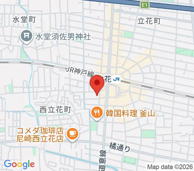 尾崎タカオギター教室の地図
