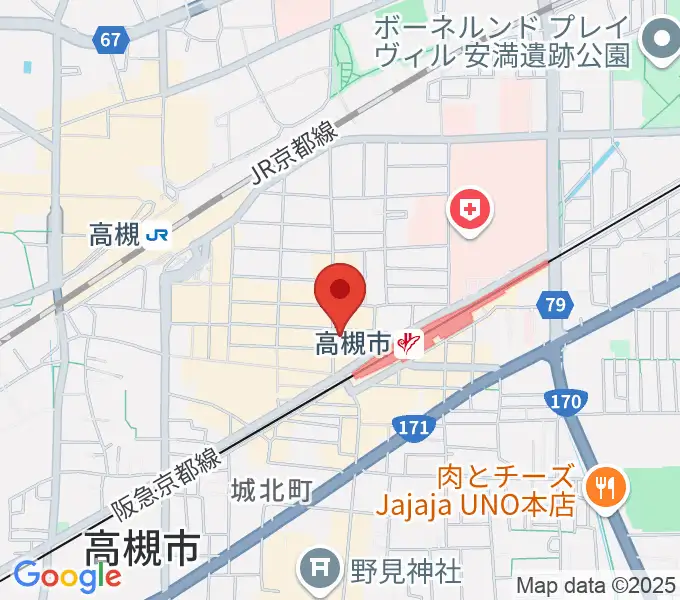 アズイズミュージック高槻店の地図
