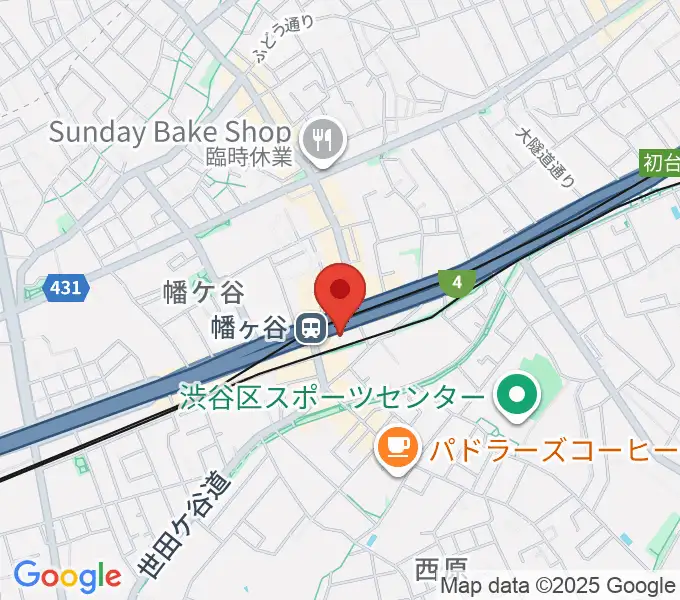 スタジオミュジック幡ヶ谷店の地図
