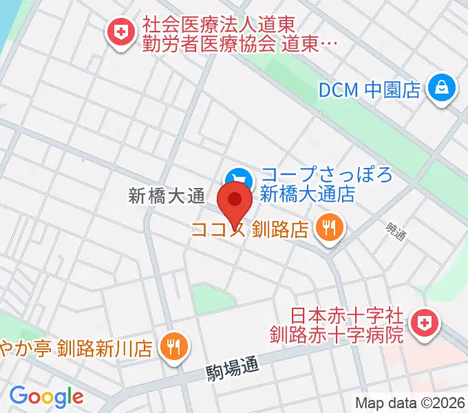 エルム楽器 釧路支店の地図