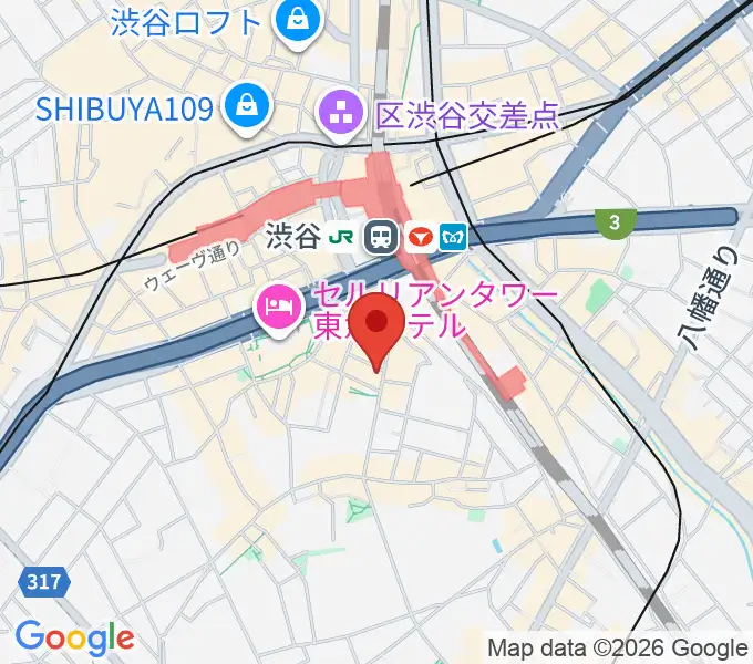 スタジオペンタ渋谷ジュークハウスの地図