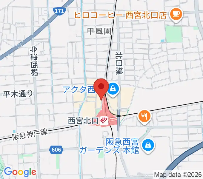 JGSミュージックスクール西宮校の地図