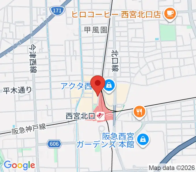 JGSミュージックスクール西宮校の地図