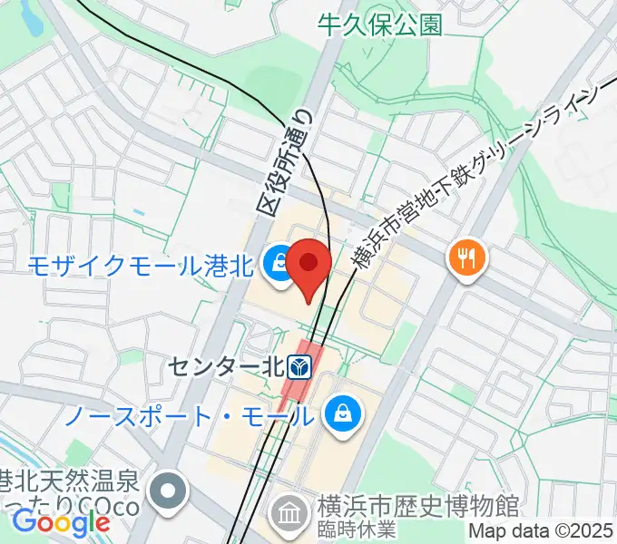 東京音楽学院 モザイクモール港北センター北駅前校の地図