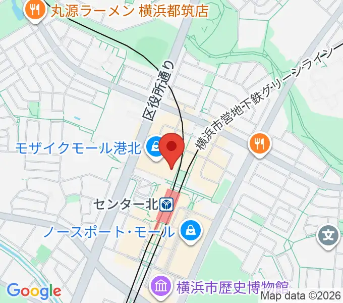 東京音楽学院 モザイクモール港北センター北駅前校の地図