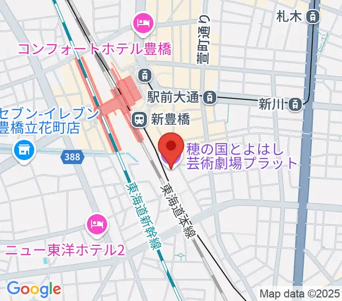 穂の国とよはし芸術劇場プラットの地図