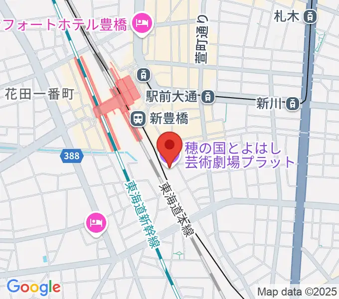 穂の国とよはし芸術劇場プラットの地図