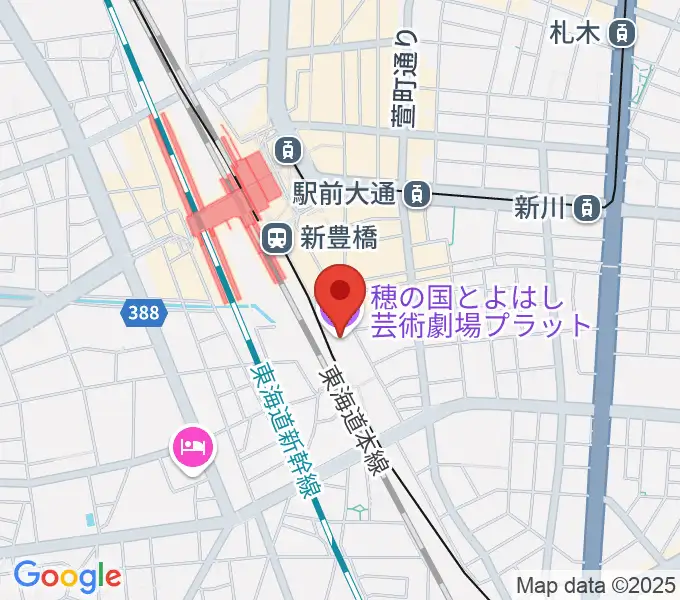 穂の国とよはし芸術劇場プラットの地図