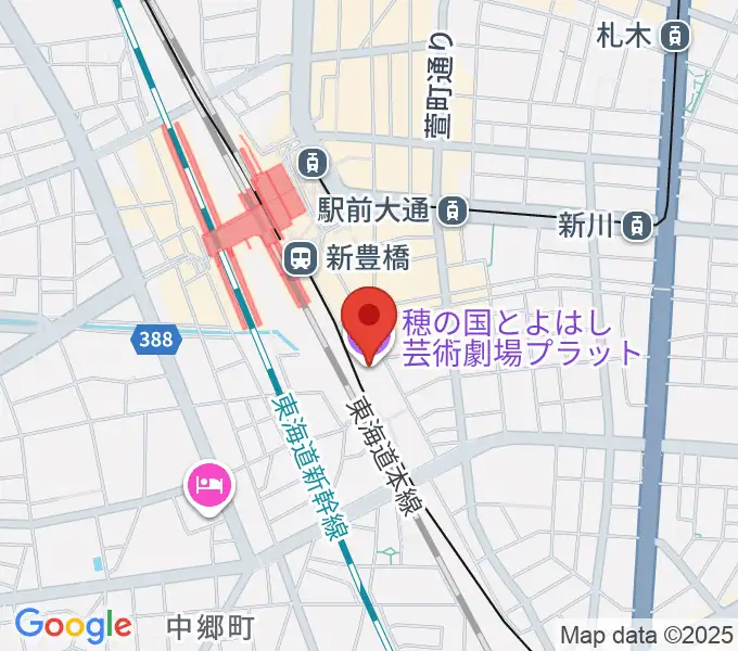 穂の国とよはし芸術劇場プラットの地図