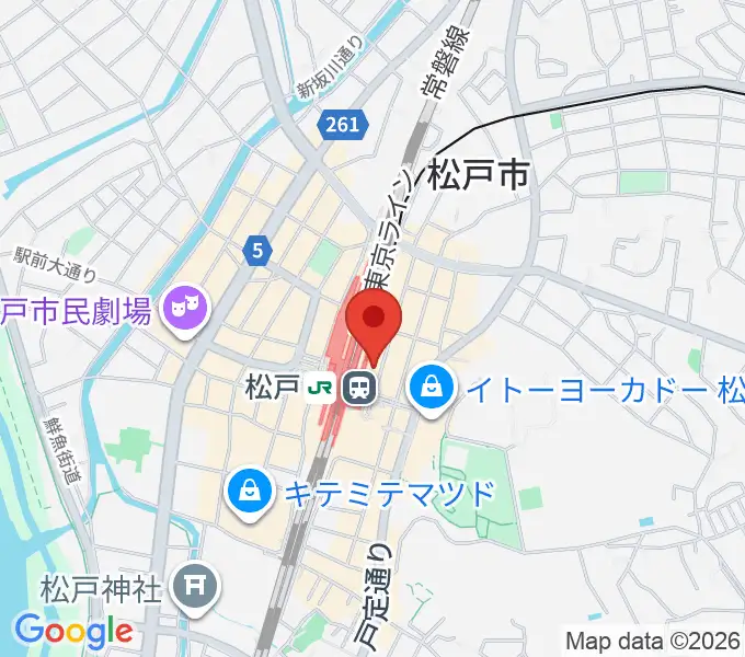 伊藤楽器 松戸店の地図