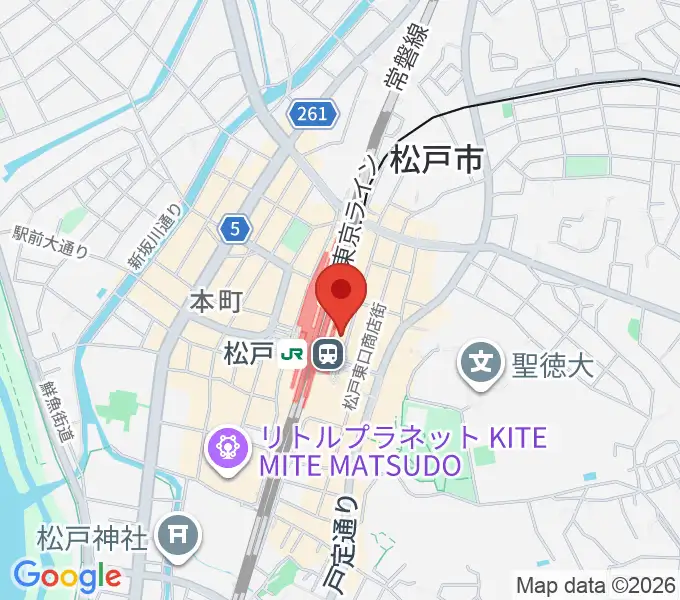 伊藤楽器 松戸店の地図
