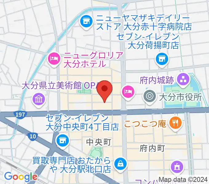 大分音楽館の地図