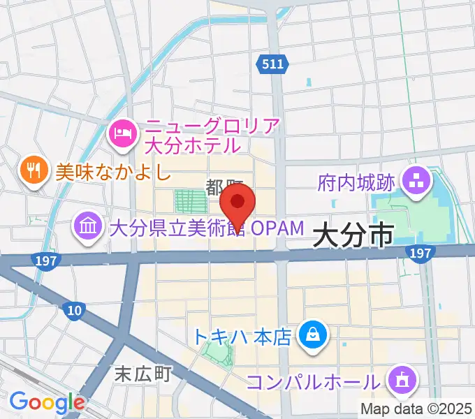 大分音楽館の地図