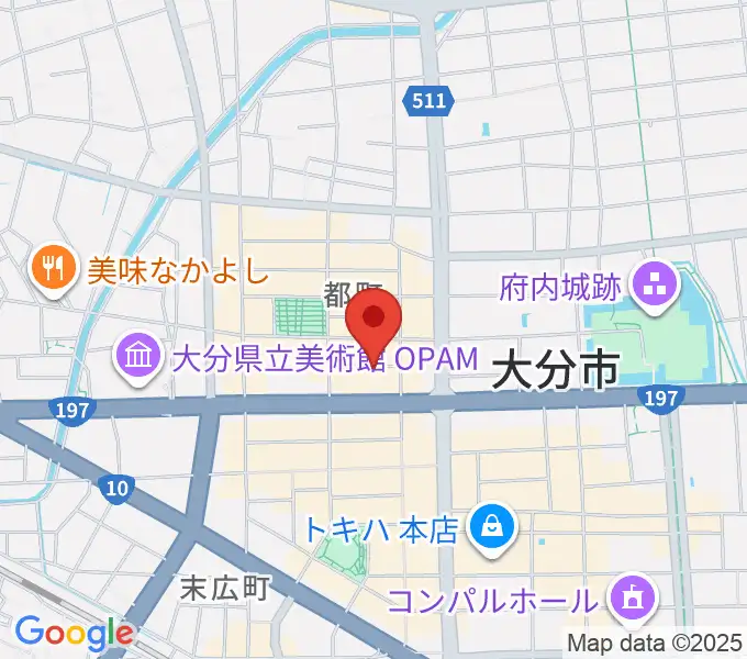 大分音楽館の地図