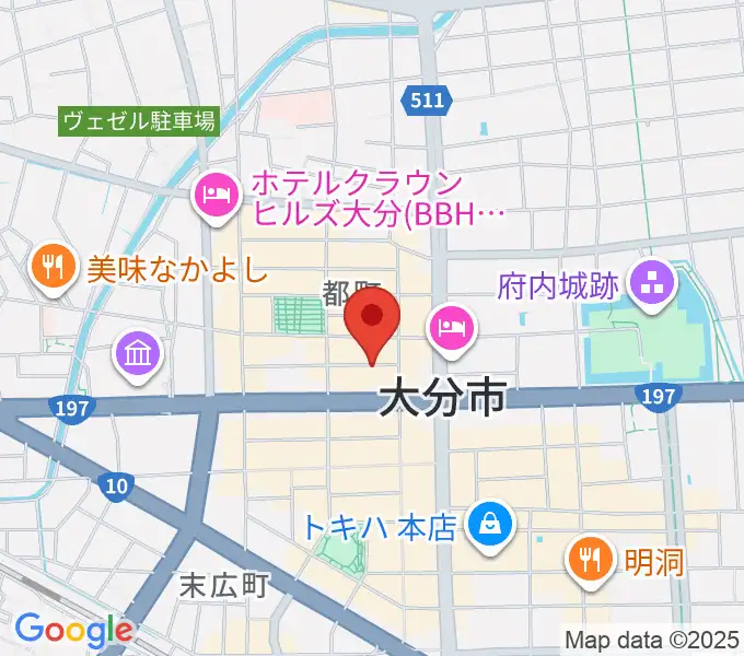 大分音楽館の地図