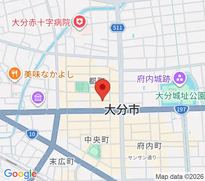 大分音楽館の地図