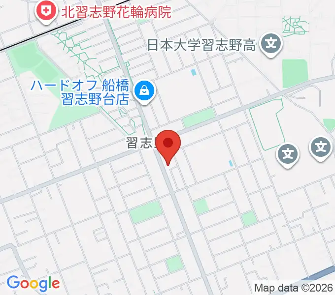 伊藤楽器 ピアノシティ北習志野の地図