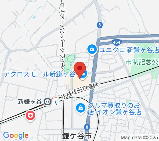 伊藤楽器 新鎌ヶ谷センターの地図