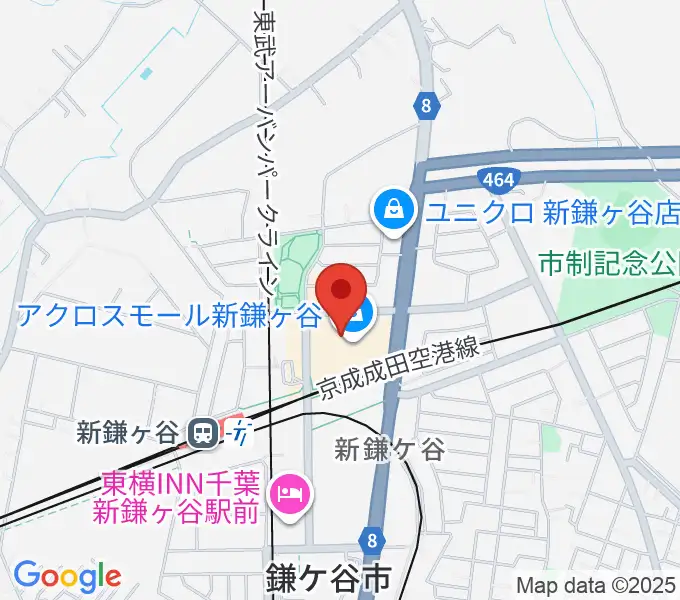 伊藤楽器 新鎌ヶ谷センターの地図