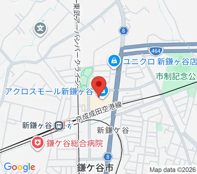 伊藤楽器 新鎌ヶ谷センターの地図