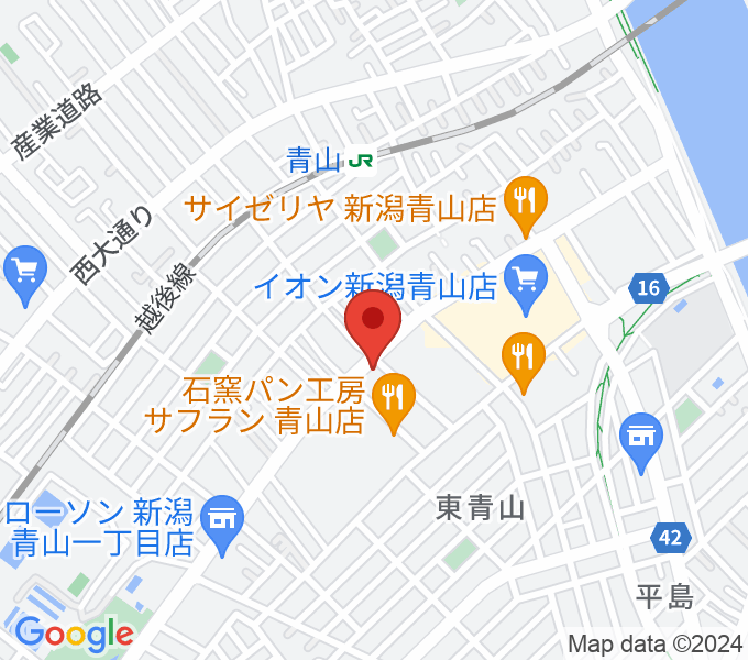 青山リハーサルスタジオ新潟店の場所