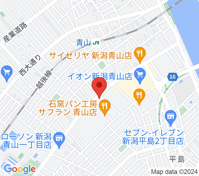 青山リハーサルスタジオ新潟店の場所