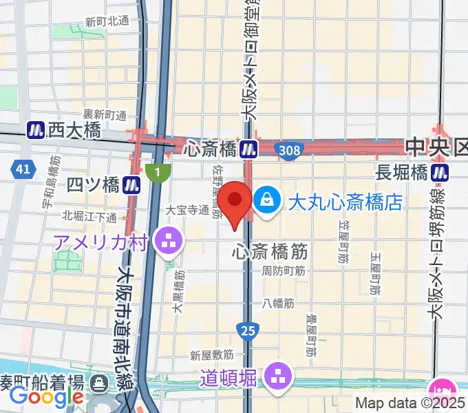 MIKIミュージックサロン心斎橋の地図
