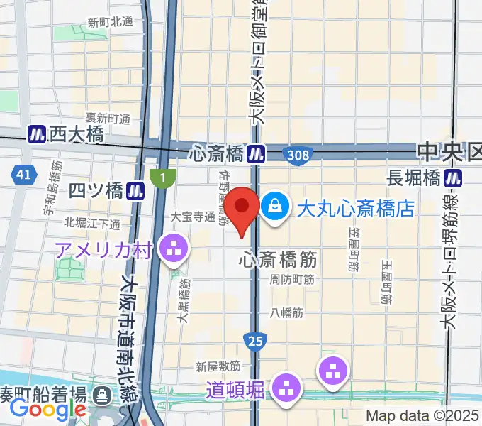 MIKIミュージックサロン心斎橋の地図