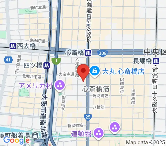 MIKIミュージックサロン心斎橋の地図